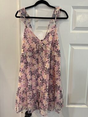 Peach Love California Pink Floral Spaghetti Strap Dress